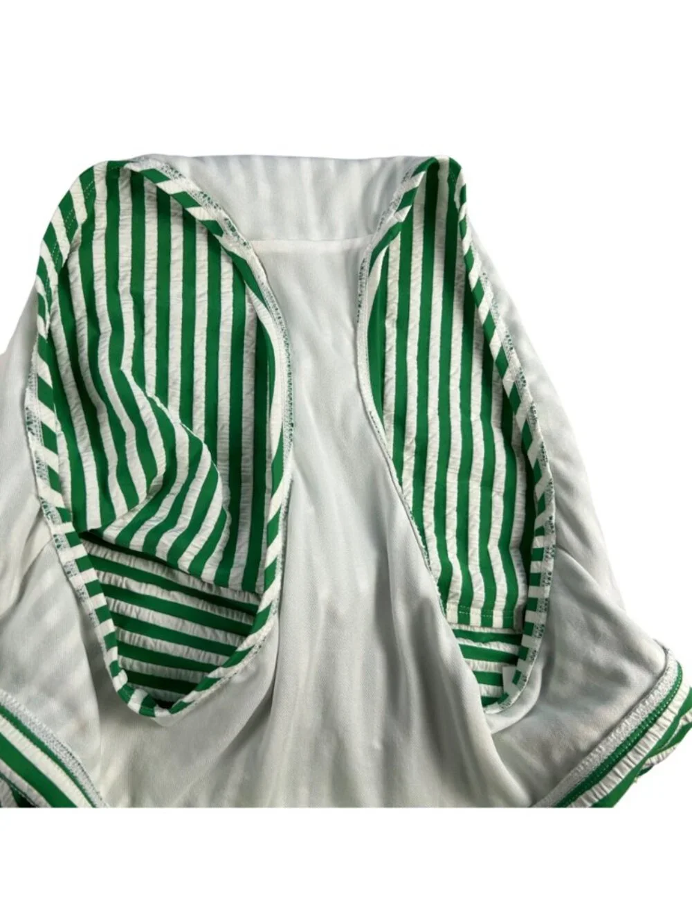 NEW Crown & Ivy Striped Halter Tankini Set Sz 12 Swimsuit Green & White Striped
